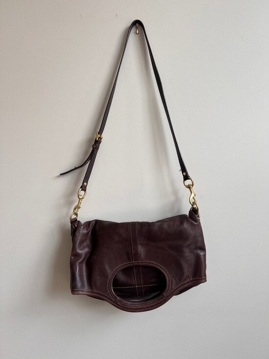 Coach Handbags - Coach Brown Leather Convertible Shoulder Bag Tote | Pink Lining | Brass Hardware